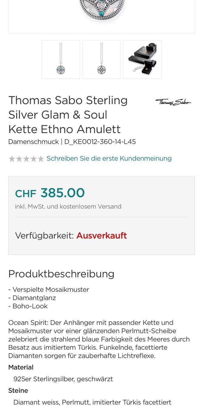 Thomas Sabo Ciondoli: Vintage Silber Amulett mit Perlmutt & Diamanten, Thomas Sabo – Usato da Onex venduto da Antiqueshow 4
