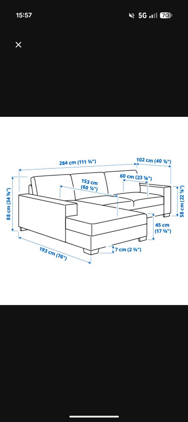 Ikea Divani: Ikea 3er Sofa Sörvallen mit Recamiere – Usato da Aarau Rohr venduto da Witch18 3