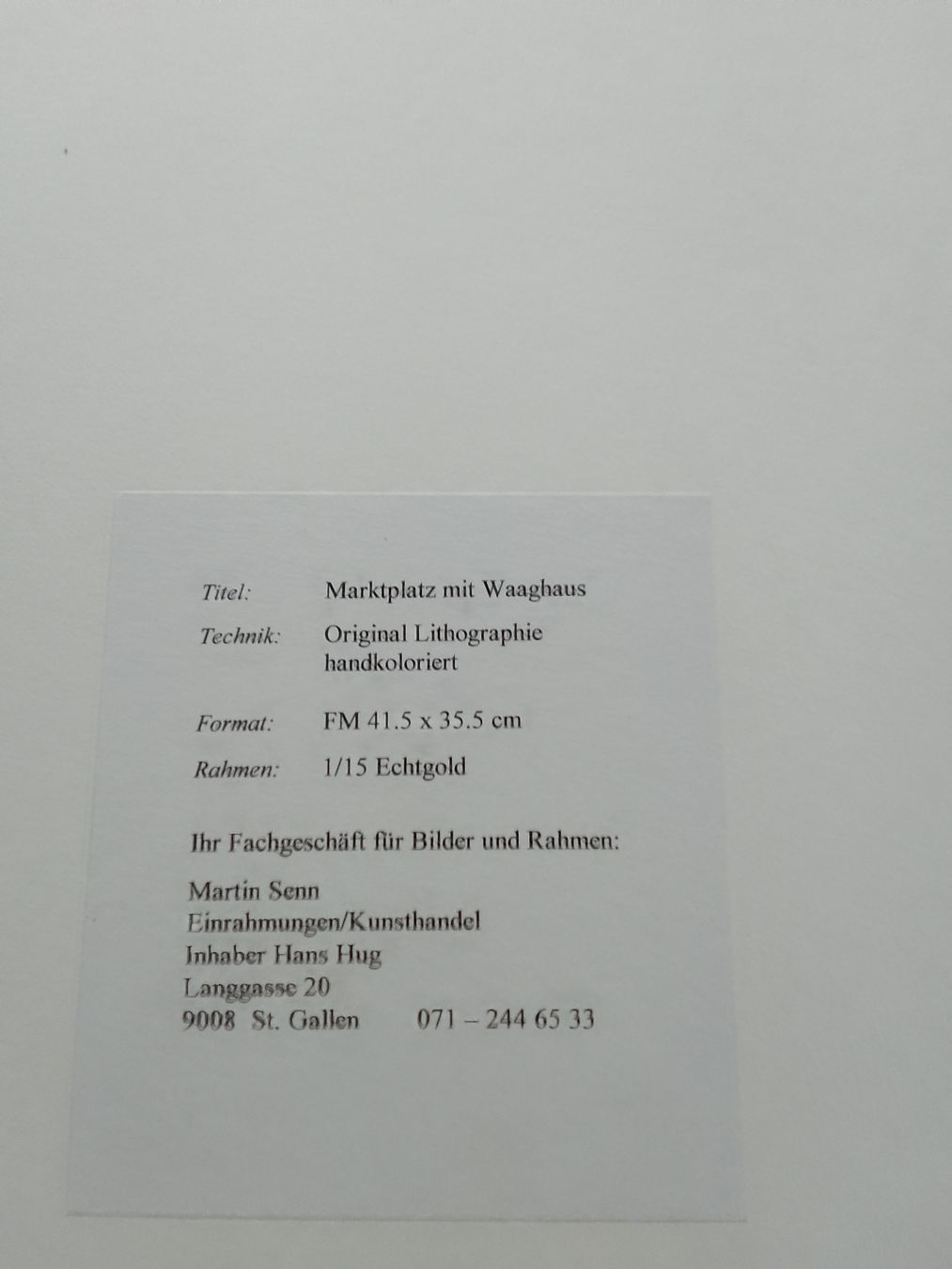 Grafica & Litografie: Lithografie Waaghaus – Usato da Ebmatingen venduto da swiss.canadian 4