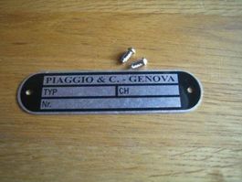Piaggio Ciao Typenschild Fabrikneu