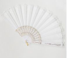NEUER Hand - Fächer weiss mit Spitze 23 / 43cm - 222585