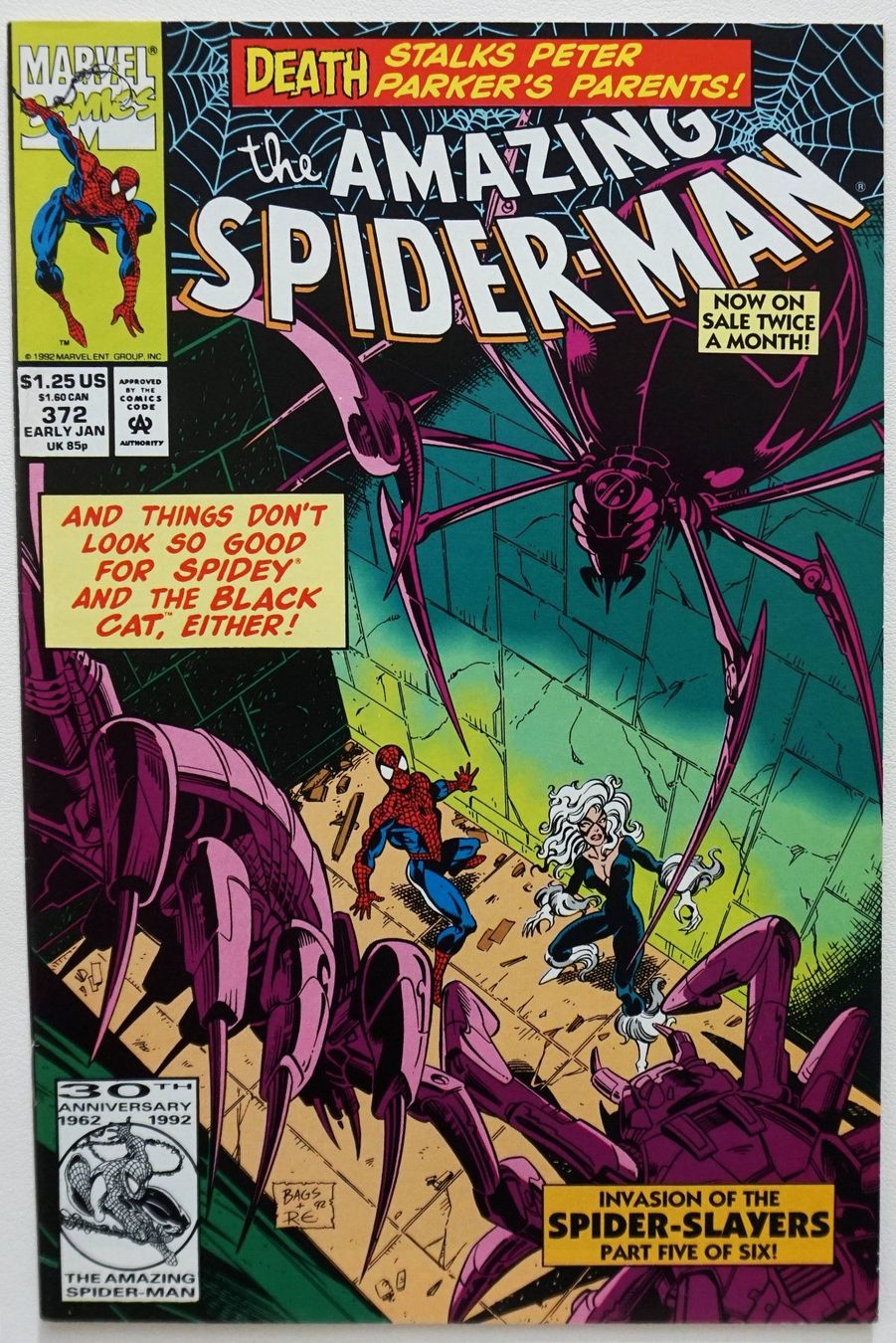 Fumetti: AMAZING SPIDER-MAN #372 INVASION SPIDER-SLAYERS MARVEL 1993 – Usato da Lugano venduto da YouWantUS