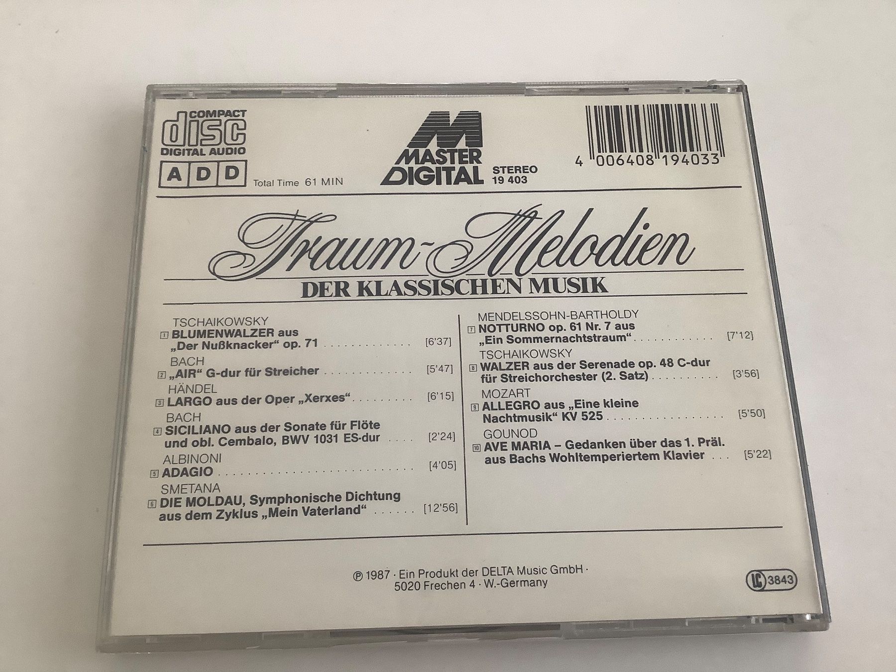 CD: Traum Melodien der Klassischen Musik / 1987 – Usato da Dübendorf venduto da Troll_88 1