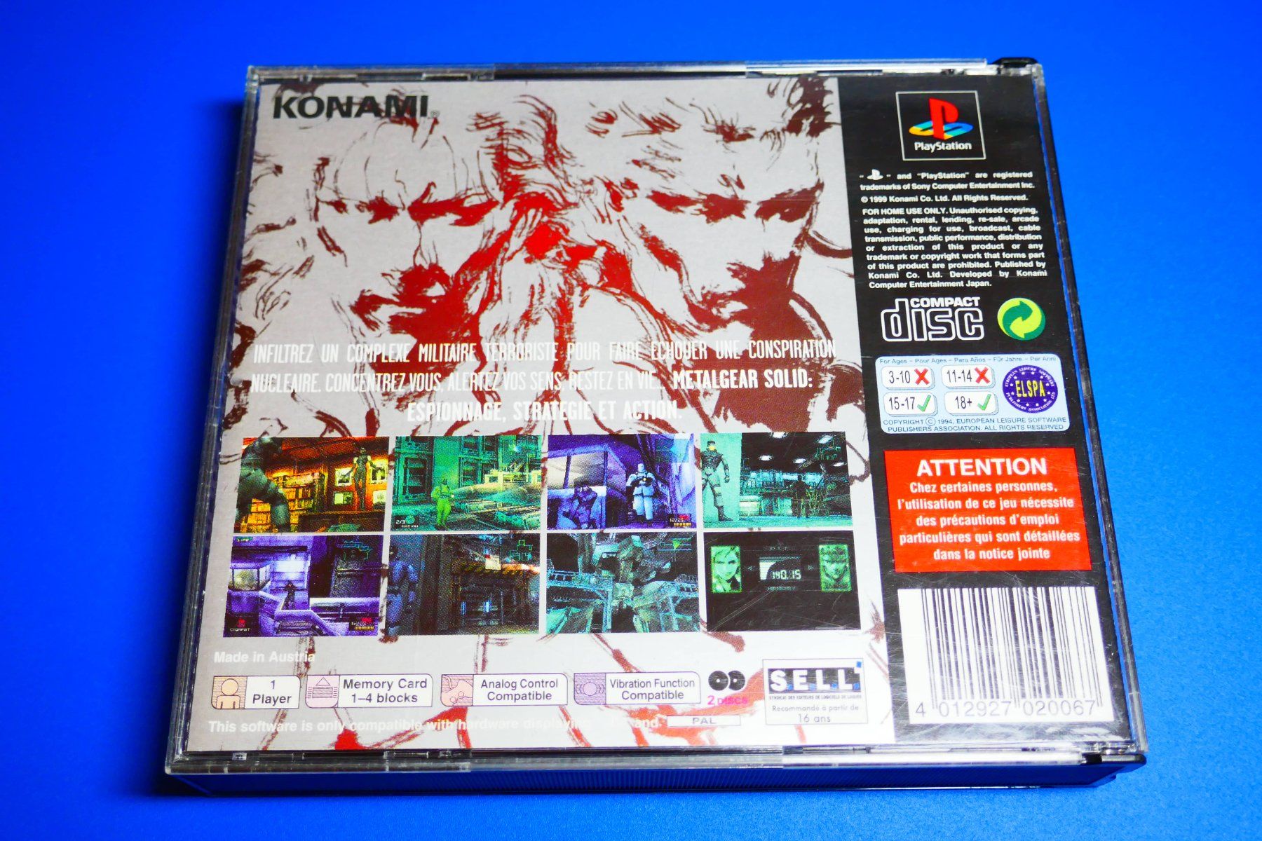 Sony Giochi: Metal Gear Solid - Sony PlayStation 1 – Usato da Vuarrens venduto da Espace-Retro 3