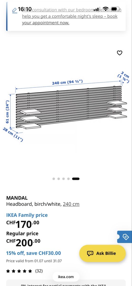 Ikea Scaffali: IKEA mandal headboard – Nuovo (secondo la descrizione) da Basel venduto da VanBuyer2010 3