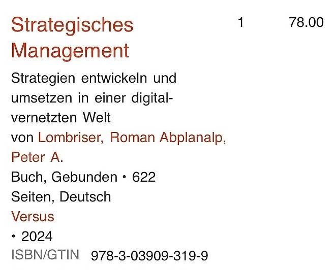 Bücher: Strategisches Management – Neu und originalverpackt aus Burg AG von bha_nj8t 2
