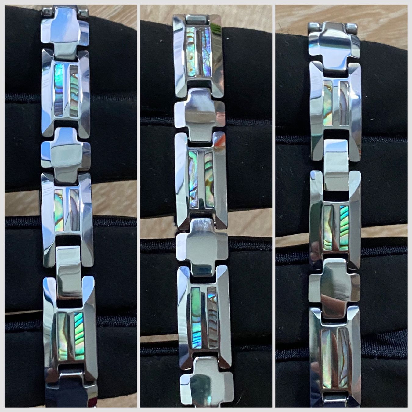 Bracciali & Braccialetti: Armband aus Wolfram mit Abalone – Nuovo e nell'imballaggio originale da Matten b. Interlaken venduto da kero71