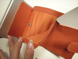 Secret Card Holder Karten Halter echt Leder orangebraun NEU