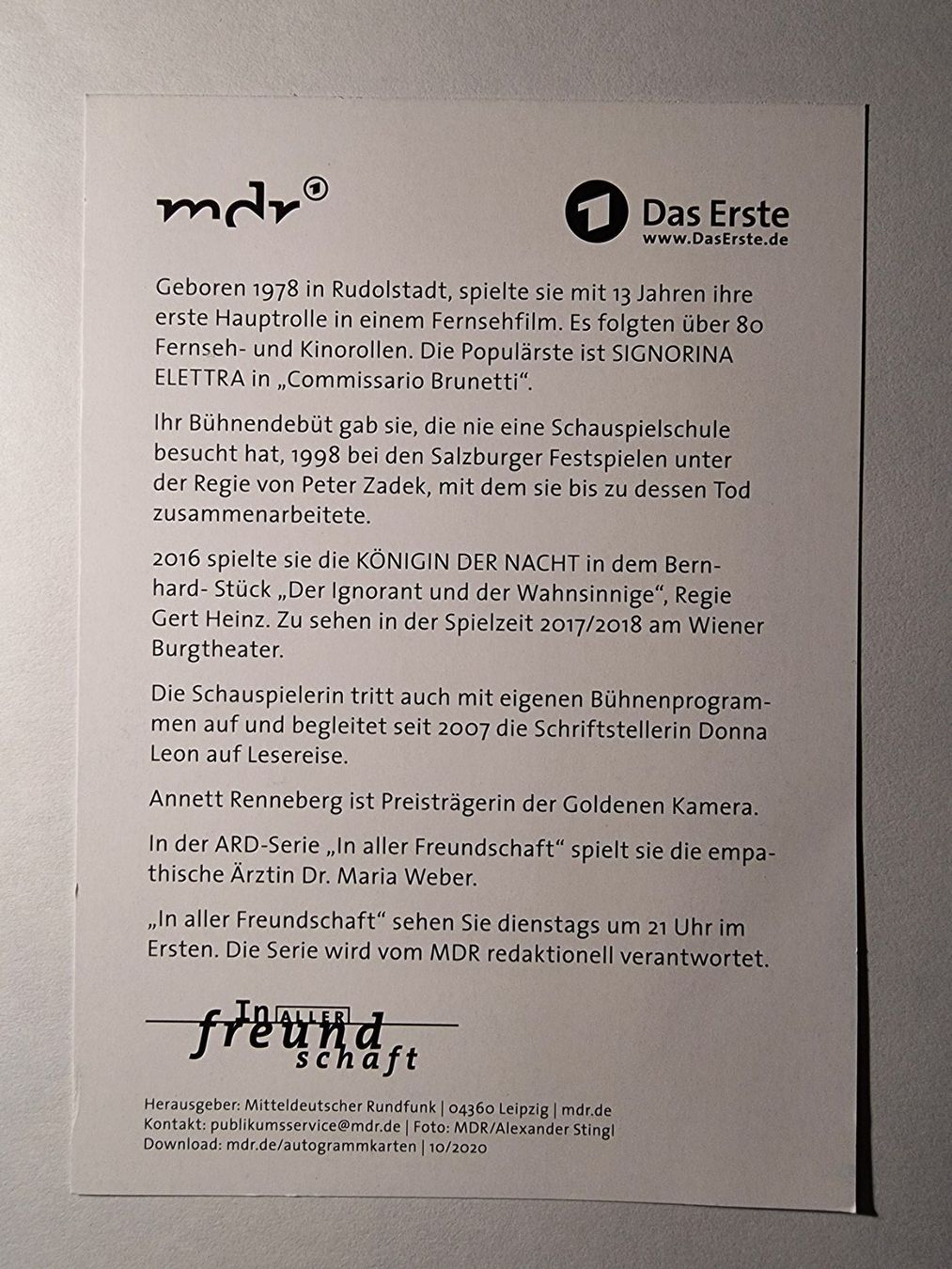Autogramme: Annett Renneberg Originalautogramm – Gebraucht aus Winterthur von Christinakim 1