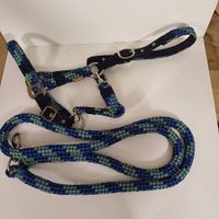 Licol avec corde Red Horse bleu/vert, taille cob