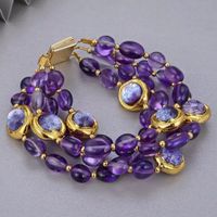 Wunderbar Amethyst Armband Bracelet Améthyste Verre Murano