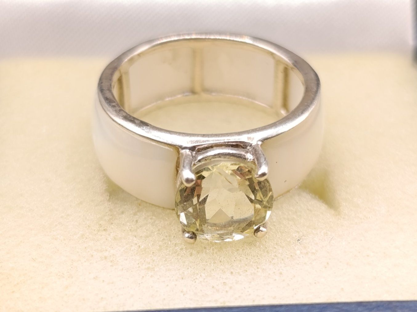 Anelli: Vintage 925er Silber seltene Ring Perlmutt Citrin Top – Usato da Steffisburg venduto da 1.Schmuckschatulle 4