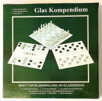 Glas Kompendium Schach, Dame, Backgammon im Glasdesign