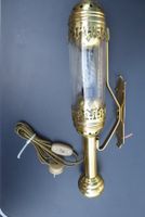 Antike schöne Messing Lampe mit Wandhalterung 41cm hoch Glas