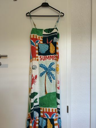Vibrant Summer linen dress M - new