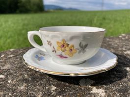 KAHLA  Moccatasse Espressotasse Tasse mit Untertasse 1962