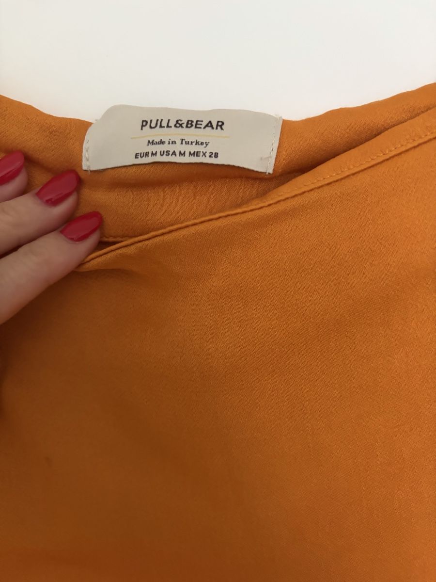 Pull&Bear Gonne: Pull&Bear orange satin Midi Skirt - Size M  – Usato da Zürich venduto da cha_l8t5 1