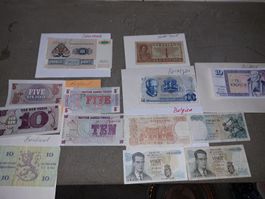 Alte Banknoten Sammlung England Island Holland Finnland u.a.