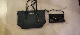 Schwarze Michael Kors Tasche & Clutch Set - Top Zustand!