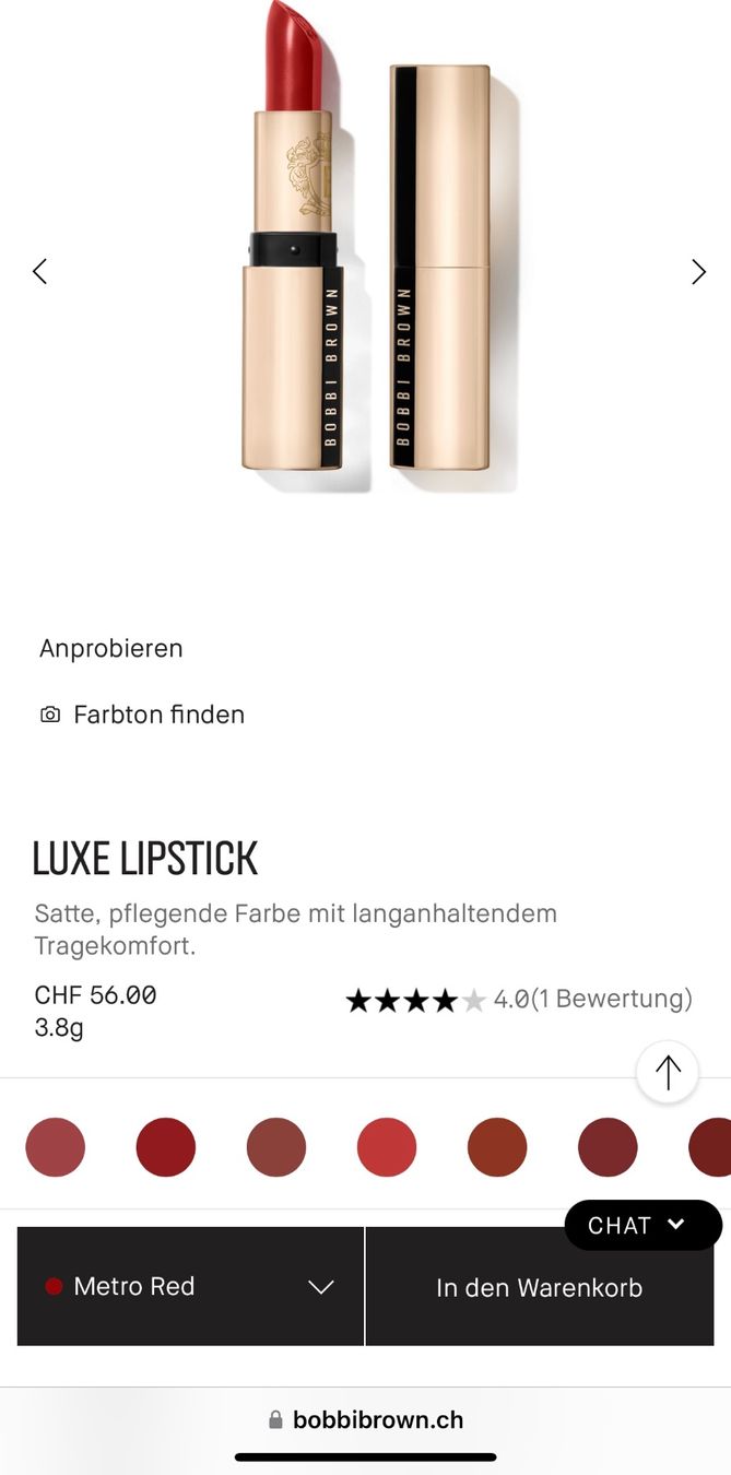 Make-up: LIPPENSTIFT BOBBI BROWN - METRO RED 801 – Nuovo e nell'imballaggio originale da Zürich venduto da Mina_09 5