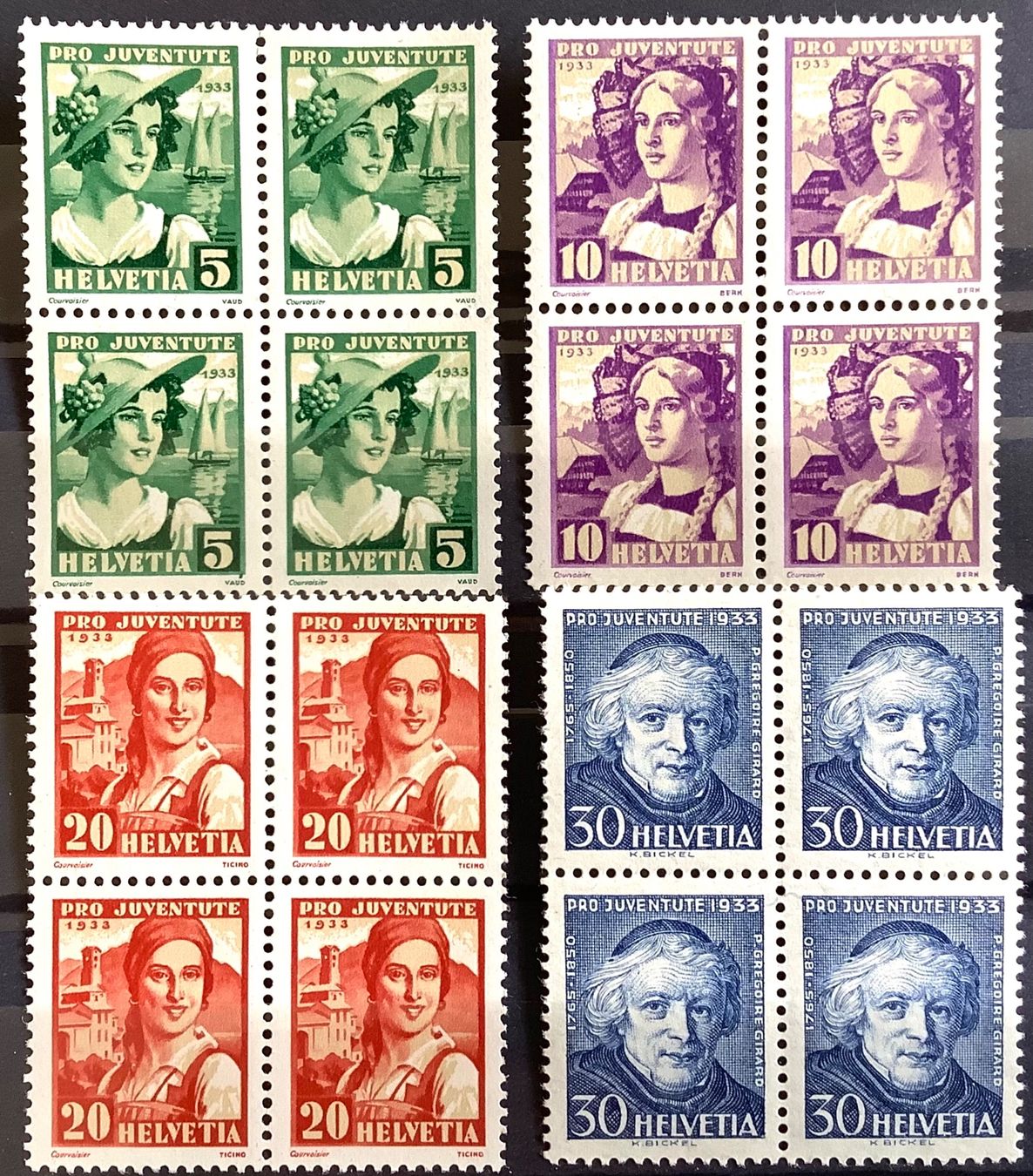 Tutti i francobolli: 1933 / Pro Juventute Viererblock Satz ** – Nuovo (secondo la descrizione) da Liestal venduto da Pep3