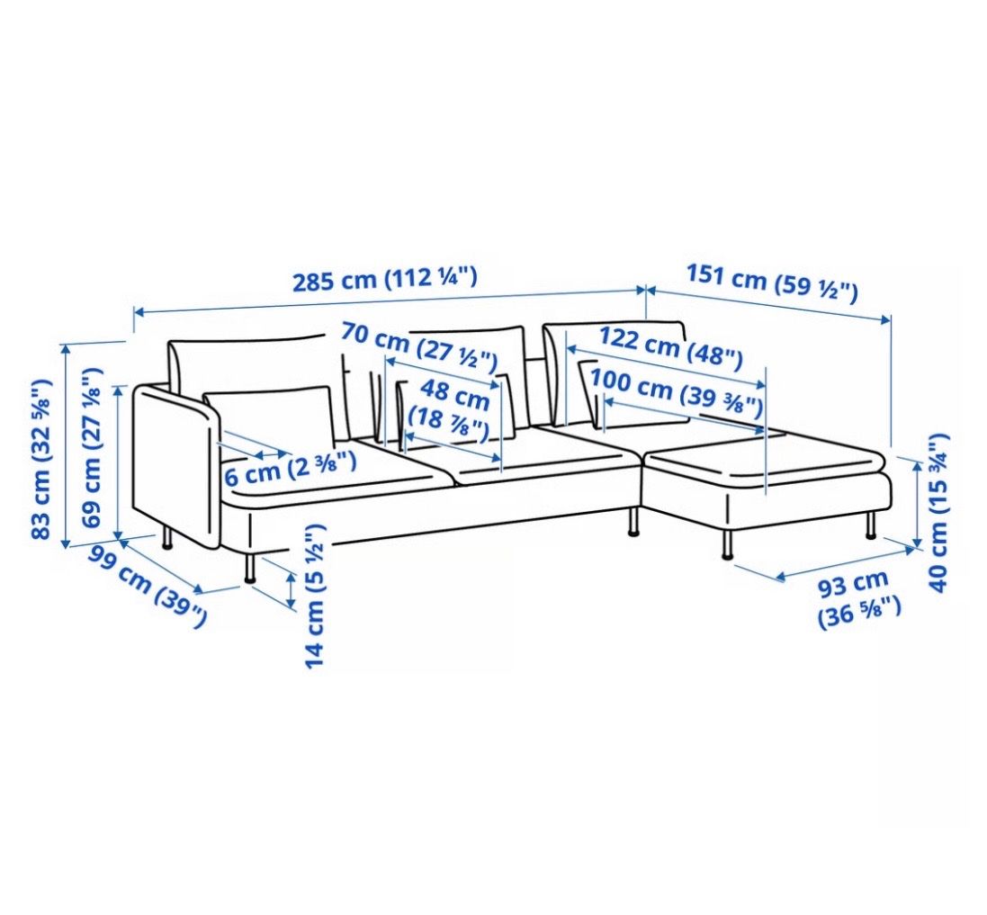Ikea Divani: SÖDERHAMN 4er-Sofa mit Récamiere – Usato da Bern venduto da maurus1996 6