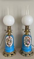 Paire de lampes à Pétrole Porcelaine de Sèvres Napoléon III