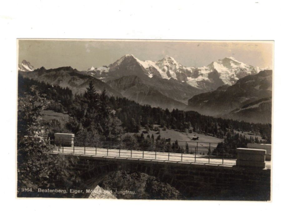 Cartoline postali: Beatenberg Eiger Mönch Jungfrau Alpen Stempel 1925 – Usato da Widnau venduto da Seppl480
