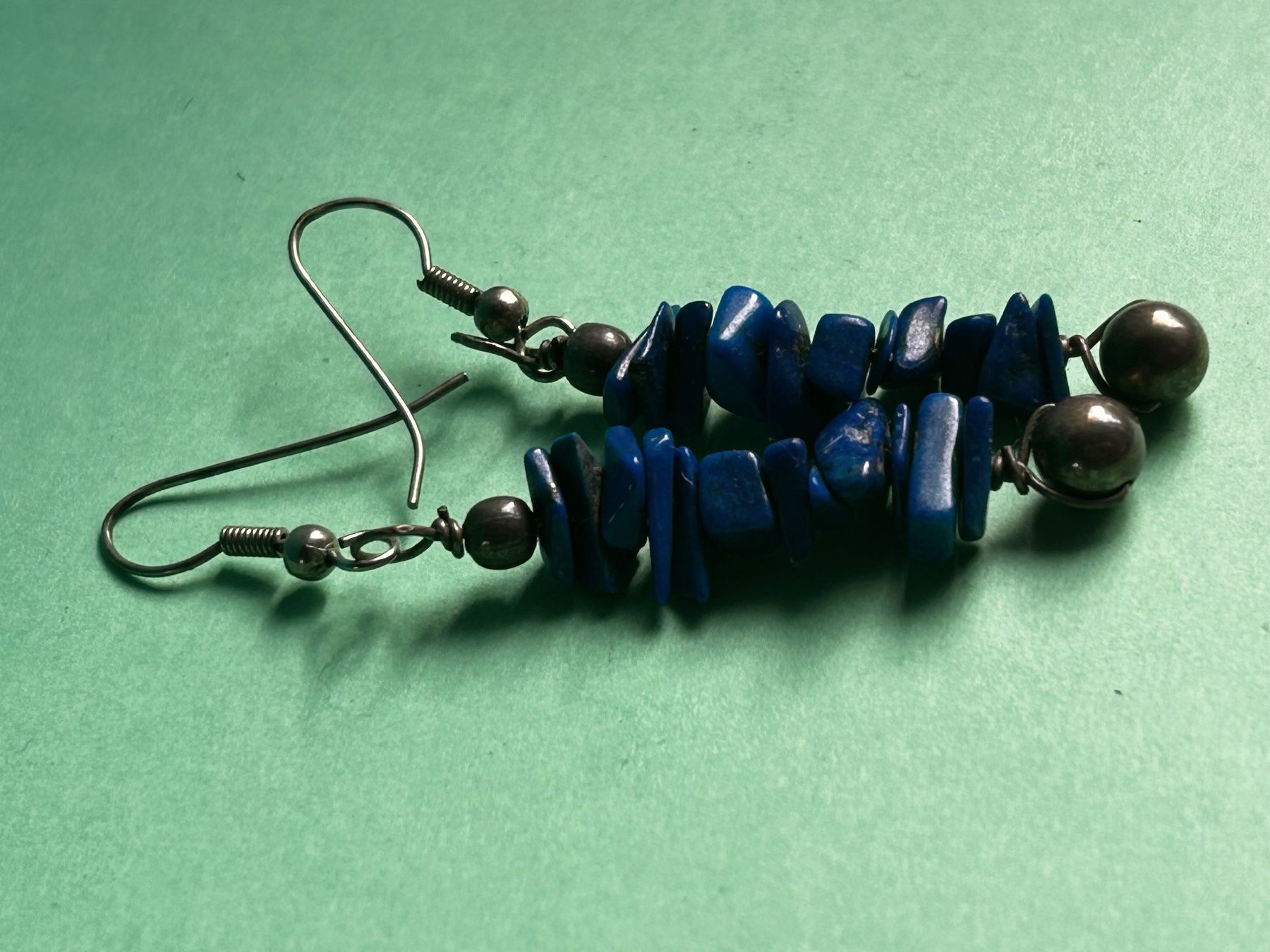 Orecchini pendenti & Orecchini a lobo: Lapislazuli Ohrhänger mit Silberkugel – Usato da Basel venduto da bellespirit 2