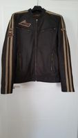 Lederjacke *MC MURRAY Race*, Gr.M, d'braun, Emblems/Streifen