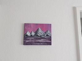Bergbild/Handgemaltes Acrylbild Berglandschaft  26 × 20 cm