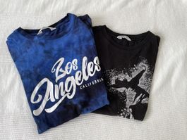 2 T-Shirts Gr. 152 H&M, Kurzarmshirt, Sommer-Set cool 50