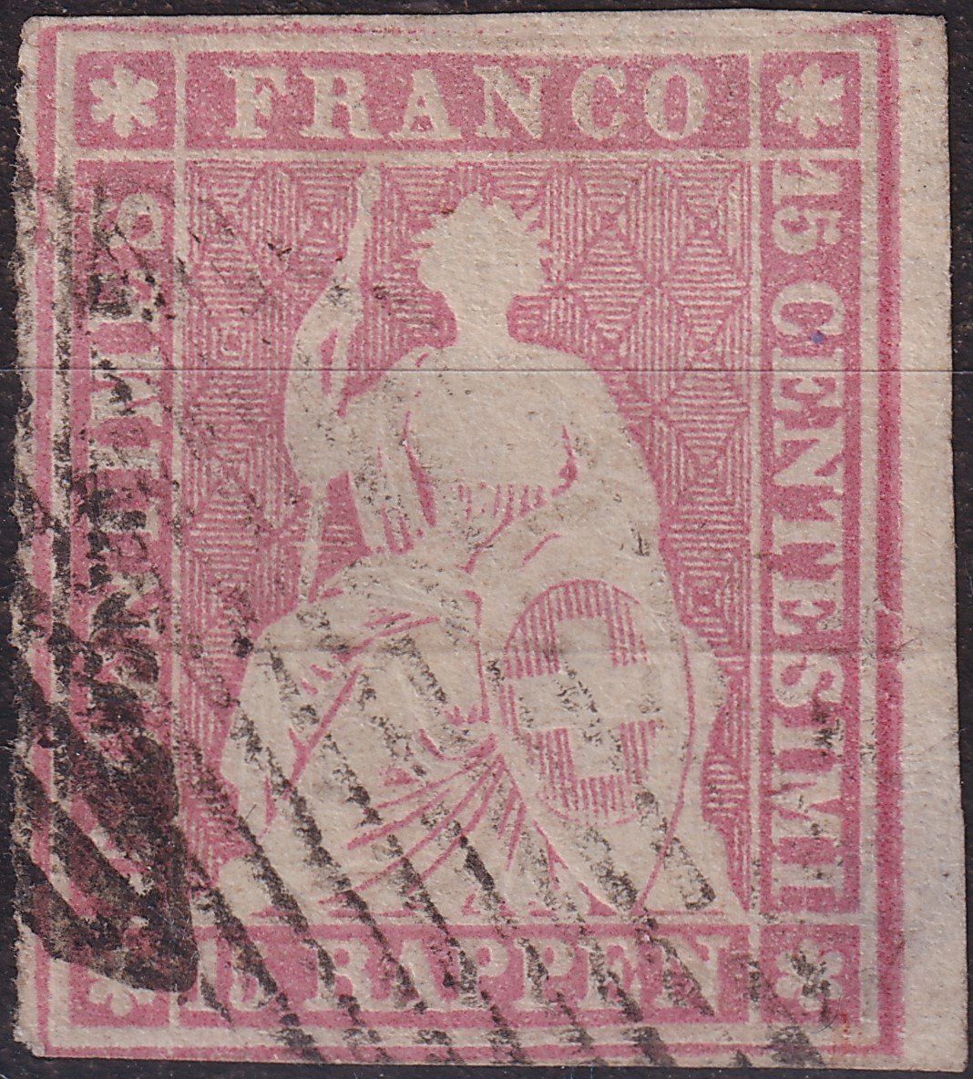 24B (24B1) sehr gut geschnitten mit Bogenrand, Kat: 140.- (Gebraucht