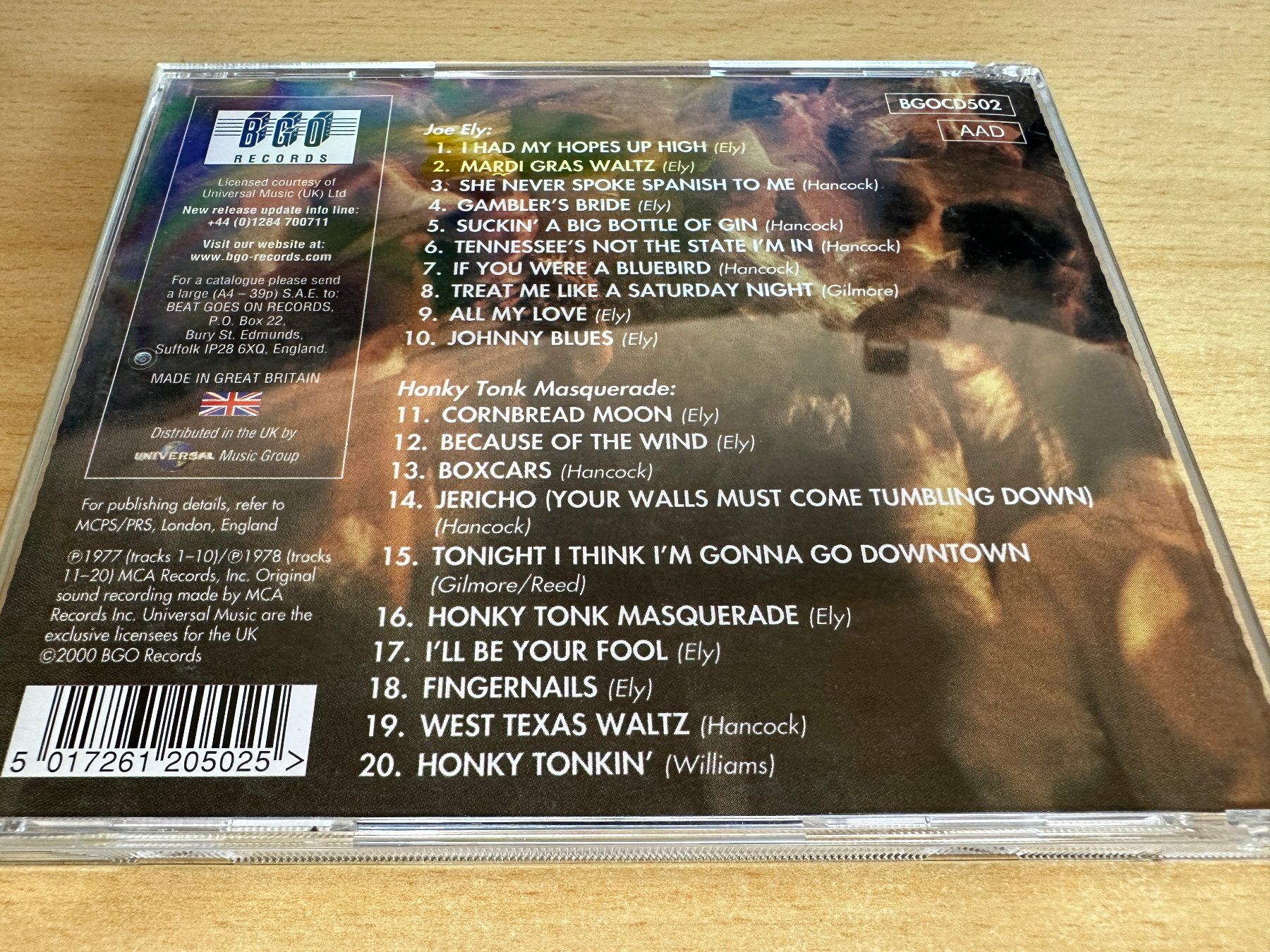 CD: Joe Ely – Joe Ely / Honky Tonk Masquerade – Usato da Rikon im Tösstal venduto da Alpenmutz 1