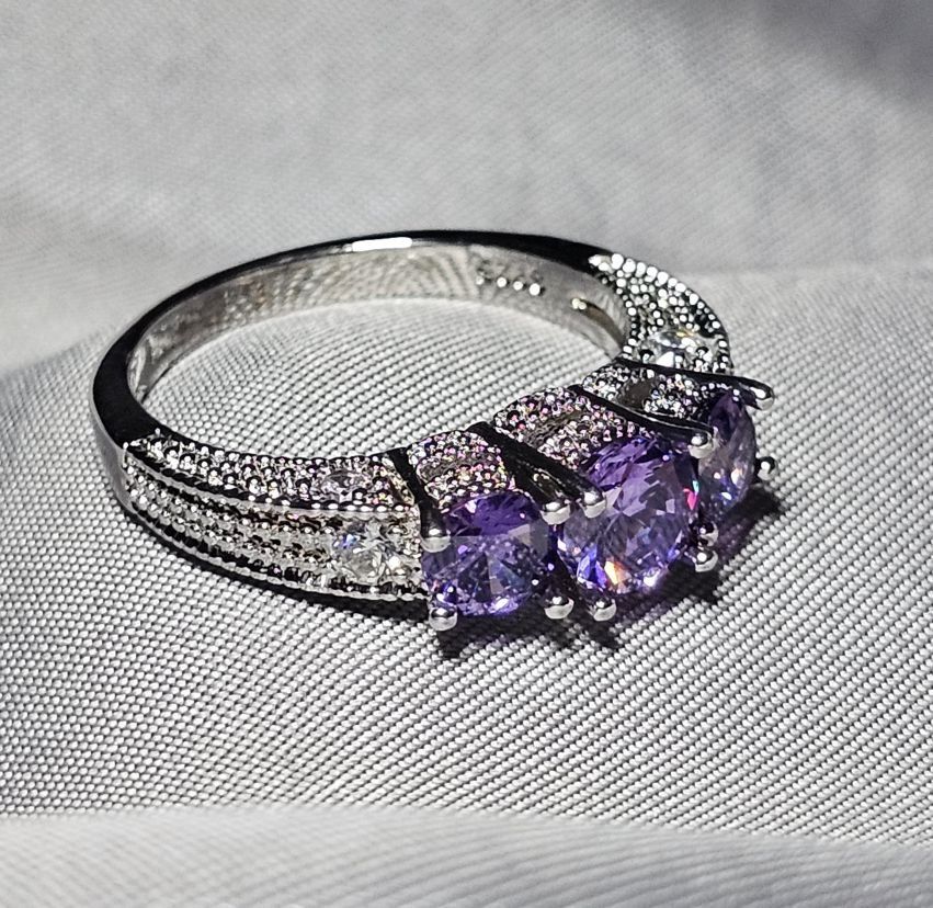 Bagues: Ring mit Amethyst, 925 versilbert, Gr. US 7(CH 54) – Neuf (Voir description) à Grenchen par maretop 2