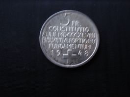 CHF 5 -  1948 - COSTITUZIONE FEDERALE