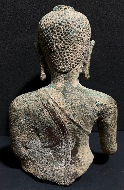 Antike Thai Buddha Bronze-Büste mit grüner Alterspatina | Kaufen auf ...