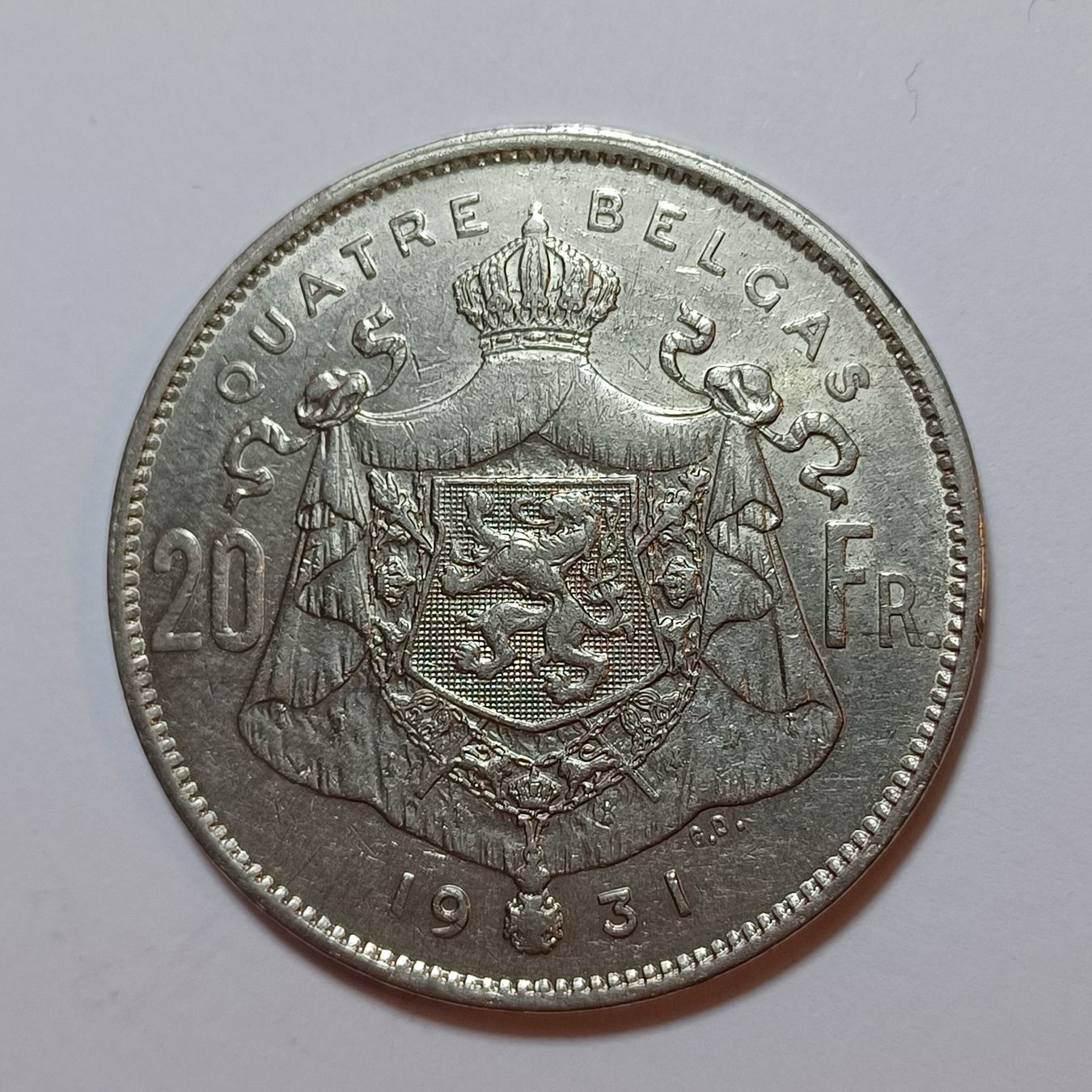 Tutti le monete: 20 Francs 1931 Belgien – Usato da Pfäffikon ZH venduto da Welt_Muenzen 1