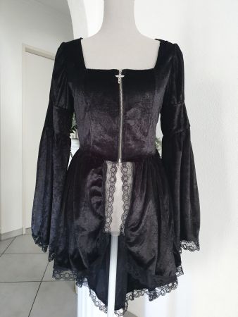 Gothic Samtkleid Gr S *neuwertig*