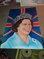 Witziges Queen Elizabeth II Bild, Pop Art, Plakat