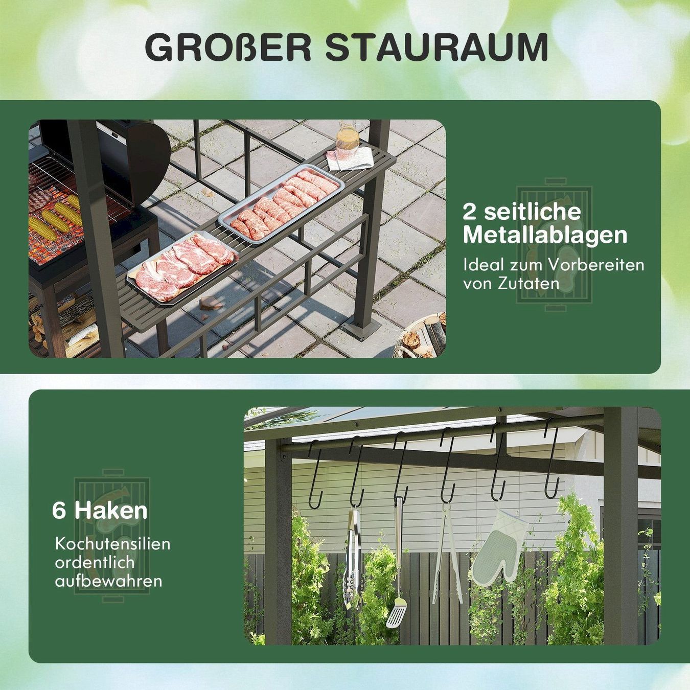 Casette da giardino & serre: Costway Grillpavillon 248x150x232cm – Nuovo e nell'imballaggio originale da Bottighofen venduto da zaap 4