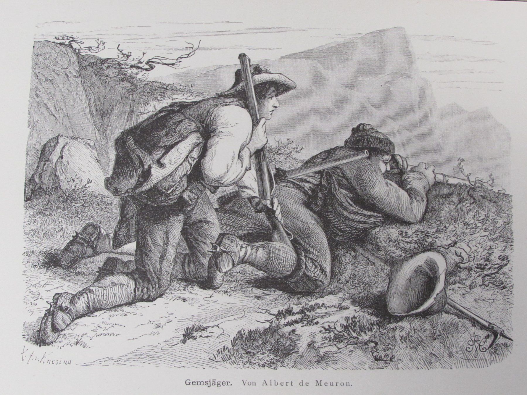 Gravures: Jagdt, Gemsen, 19.Jh. – D'occasion à Walchwil par Shells1 4