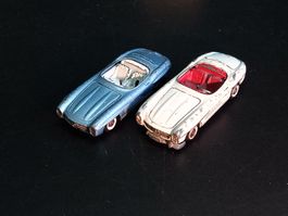 Zwei Mercedes-Benz Tekno Denmark Blechauto Modellauto