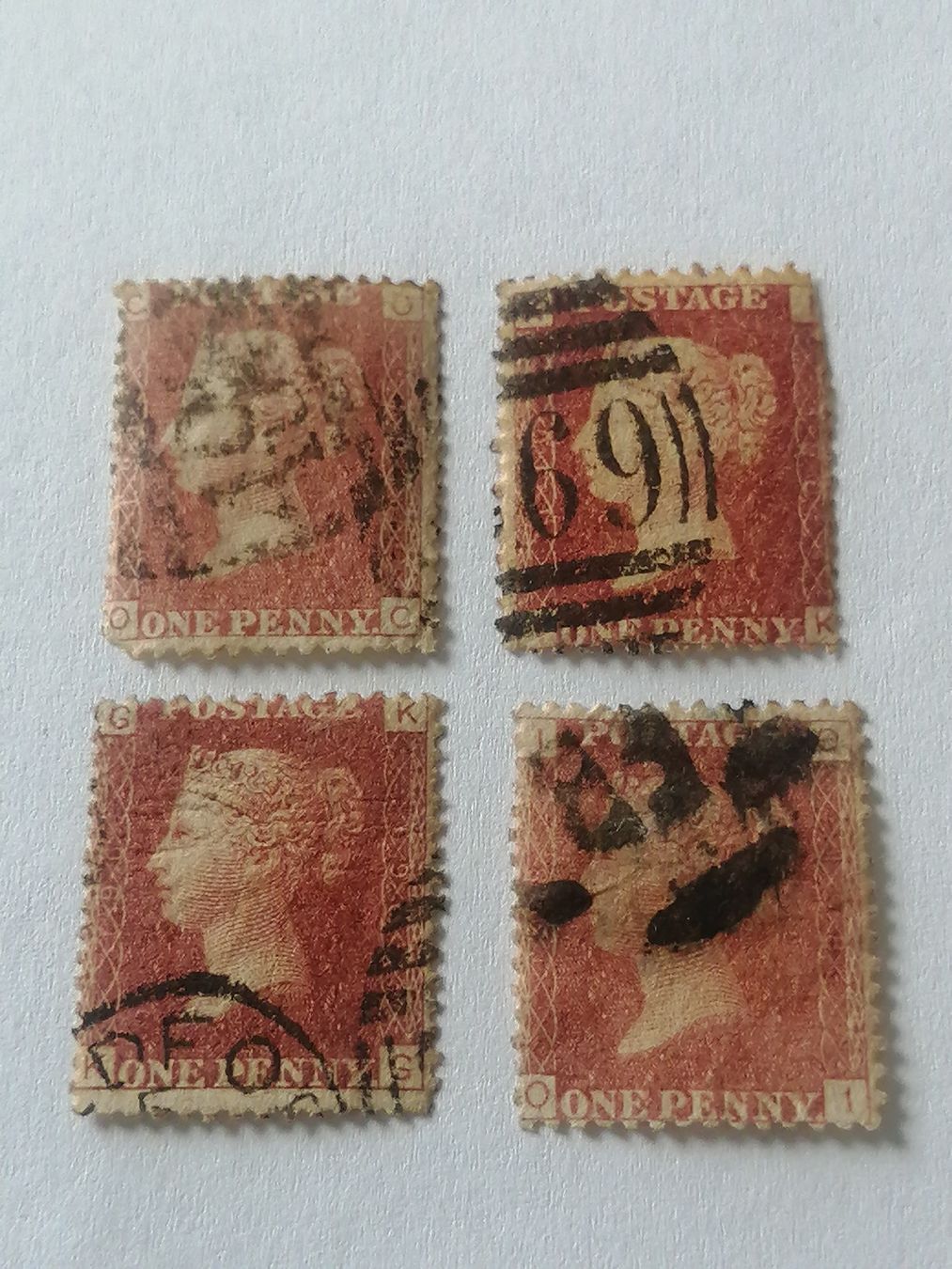 Tutti i francobolli: 4mal One Penny Reds 1864 bis 1881  – Usato da Happerswil venduto da tschergi