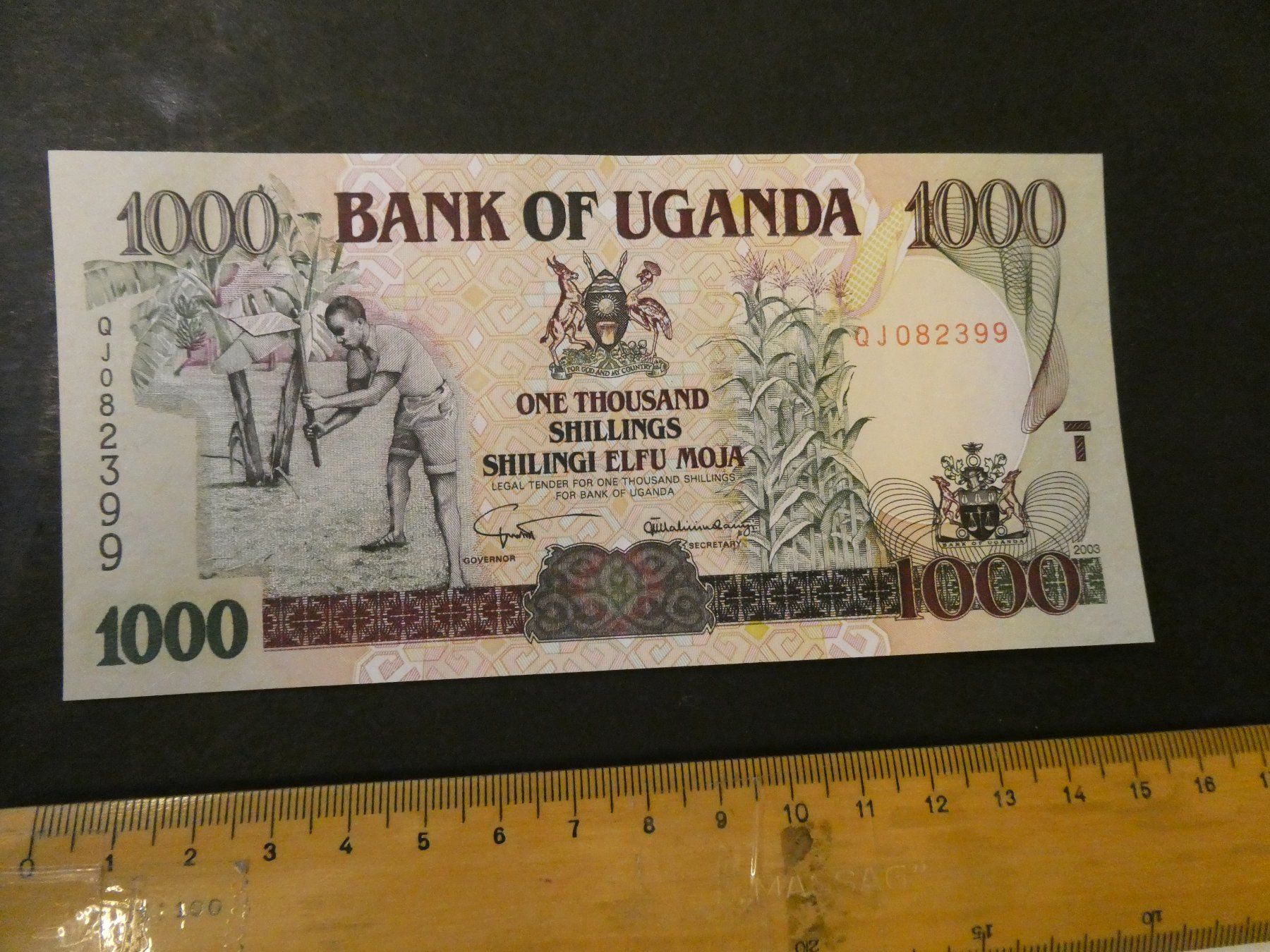 Banconote: Uganda 2003, 1000 Shillings, unzirkuliert – Nuovo (secondo la descrizione) da Hinterforst venduto da Rohusri