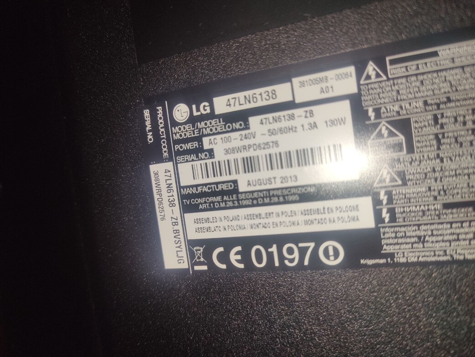 LG Televisori: LG 47LN6138 – Usato da Sarnen venduto da Laut_musik 1