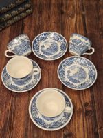 Royal Tudor Ware Olde England 4 Tassen mit Untertassen