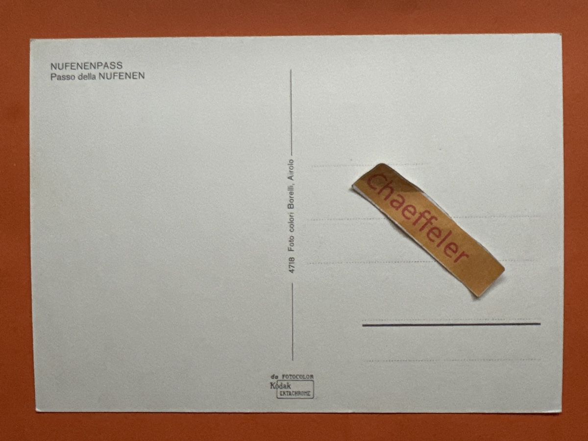 Ansichtskarten: Nufenen-Pass – Gebraucht aus Zürich von Chaeffeler 1
