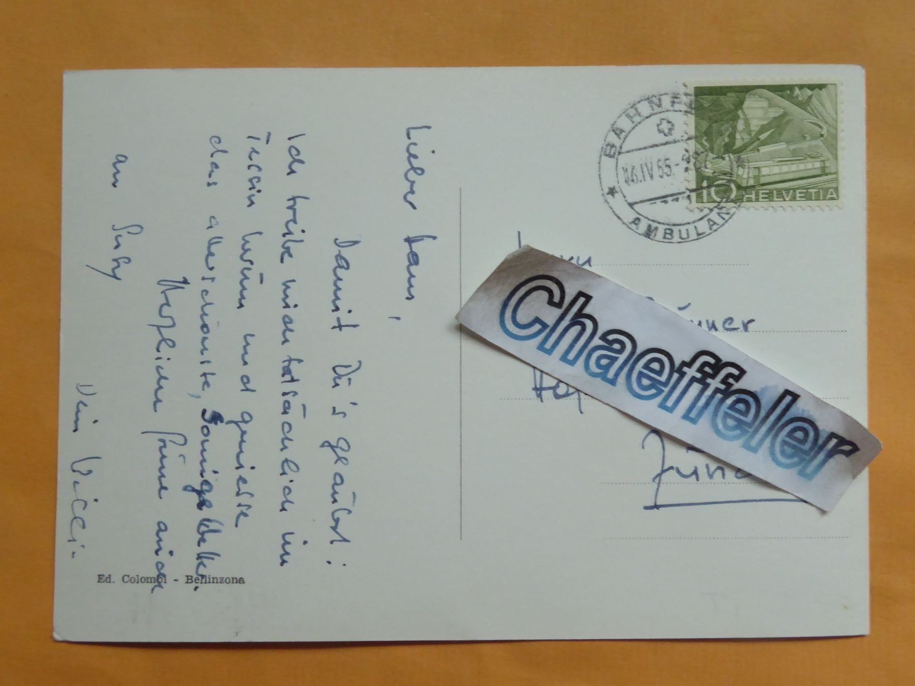 Cartoline postali: 1955   C. 2239 Locarno,  Veduta generale – Usato da Zürich venduto da Chaeffeler 1