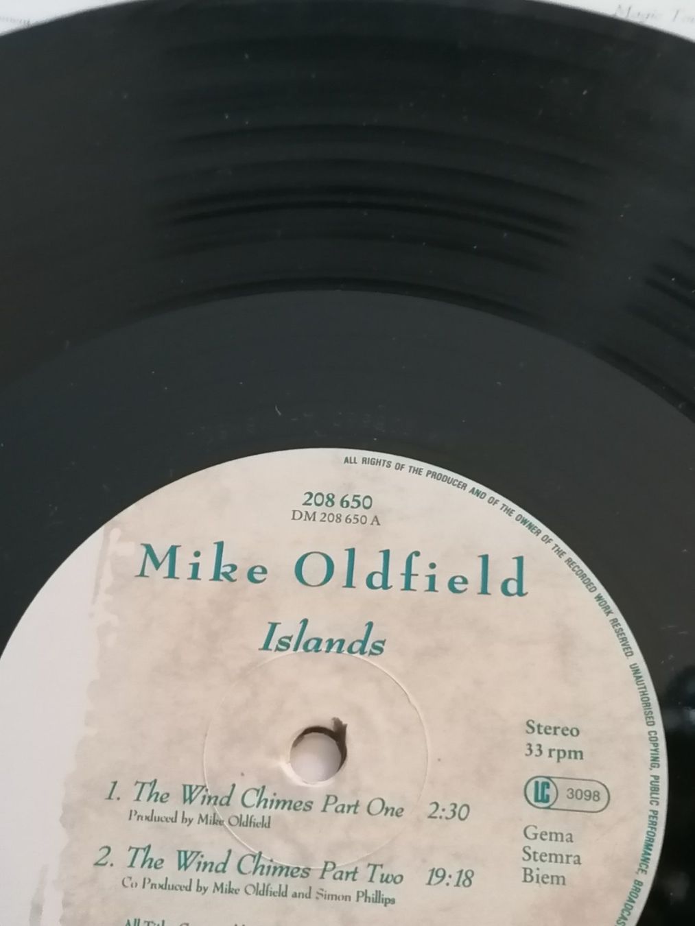 Schallplatten: LP - Mike Oldfield - Islands – Gebraucht aus Basel von vintagecollector 4